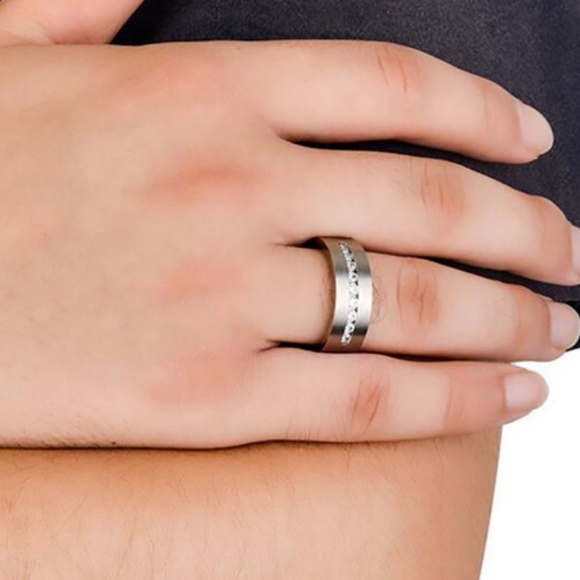 8MM Fashion 316L Stainless Steel Titanium Ring - Picture 5 of 5